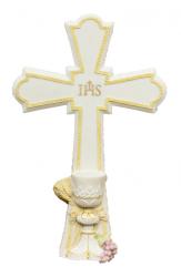  Communion Cross in Hand-Painted Pastels, 7.25\" 