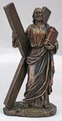 St. Andrew Statue Hand-Painted in Cold Cast Bronze, 8\"H 