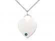  Large Heart Neck Medal/Pendant w/Emerald Stone Only for May 