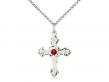  Cross Neck Medal/Pendant w/Ruby Stone Only for July 