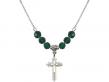  Cross on Cross Medal Birthstone Necklace Available in 15 Colors 