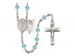  St. Sebastian/Dance Centre w/Fire Polished Bead Rosary in 12 Colors 