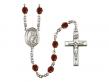  St. Lucia of Syracuse Centre w/Fire Polished Bead Rosary in 12 Colors 