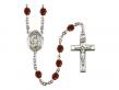  St. Dismas Centre w/Fire Polished Bead Rosary in 12 Colors 