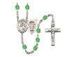  St. Joan of Arc/National Guard Centre w/Fire Polished Bead Rosary in 12 Colors 