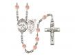  St. Sebastian/Field Hockey Centre w/Fire Polished Bead Rosary in 12 Colors 