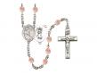  St. Christopher/Surfing Centre w/Fire Polished Bead Rosary in 12 Colors 