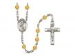  St. Scholastica Centre w/Fire Polished Bead Rosary in 12 Colors 