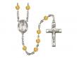  St. Joseph Marello Centre w/Fire Polished Bead Rosary in 12 Colors 