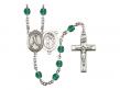  St. Sebastian/Softball Centre w/Fire Polished Bead Rosary in 12 Colors 