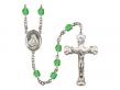  St. Frances Cabrini Centre w/Fire Polished Bead Rosary in 12 Colors 