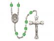  St. Ursula Centre w/Fire Polished Bead Rosary in 12 Colors 