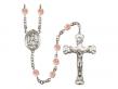  St. Walburga Centre w/Fire Polished Bead Rosary in 12 Colors 
