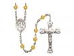  St. Peter & Paul Centre w/Fire Polished Bead Rosary in 12 Colors 