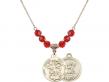  St. Michael/Navy Medal Birthstone Necklace Available in 15 Colors 