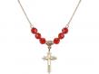  Cross on Cross Medal Birthstone Necklace Available in 15 Colors 