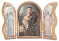  GOLD EMBOSSED ST ANTHONY TRIPTYCH 