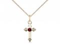  Cross Neck Medal/Pendant w/Garnet Stone Only for January 