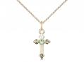  Cross Neck Medal/Pendant w/Peridot Stone Only for August 