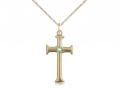  Cross Neck Medal/Pendant w/Peridot Stone Only for August 