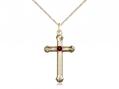  Cross Neck Medal/Pendant w/Garnet Stone Only for January 