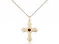  Cross Neck Medal/Pendant w/Garnet Stone Only for January 