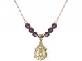  St. Christopher Medal Birthstone Necklace Available in 15 Colors 