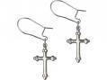  Sterling Silver Cross Dangle Earrings 