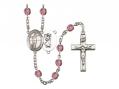  St. Christopher/Volleyball w/Fire Polished Bead Rosary in 12 Colors 