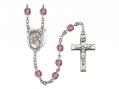  St. Sebastian/Motorcycle Centre w/Fire Polished Bead Rosary in 12 Colors 