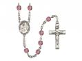  St. Elizabeth of the Visitation Centre w/Fire Polished Bead Rosary in 12 Colors 