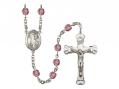  St. Elmo Centre w/Fire Polished Bead Rosary in 12 Colors 