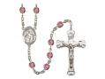  St. Gabriel the Archangel Centre w/Fire Polished Bead Rosary in 12 Colors 