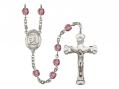  St. John Bosco Centre w/Fire Polished Bead Rosary in 12 Colors 