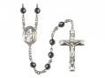  St. Augustine of Hippo Center Rosary w/Hematite Beads 