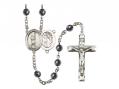  St. Sebastian/Lacrosse Centre Rosary w/Hematite Beads 