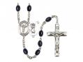  St. Christopher/Cheerleading Centre Rosary w/Black Onyx Beads 