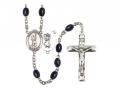  St. Christopher/Lacrosse Centre Rosary w/Black Onyx Beads 