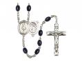  St. Sebastian/Lacrosse Centre Rosary w/Black Onyx Beads 