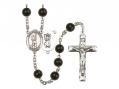  St. Christopher/Lacrosse Centre Rosary w/Black Onyx Beads 