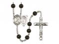  St. Sebastian/Football Centre Rosary w/Black Onyx Beads 