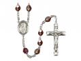  St. Thomas More Centre Rosary w/Aurora Borealis Garnet Beads 