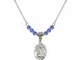  St. Michael the Archangel Medal Birthstone Necklace Available in 15 Colors 