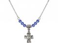  5-Way/Chalice Medal Birthstone Necklace Available in 15 Colors 
