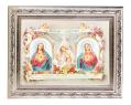  SPANISH BABY ROOM BLESSING IN A FINE DETAILED SCROLL CARVINGS ANTIQUE SILVER FRAME 