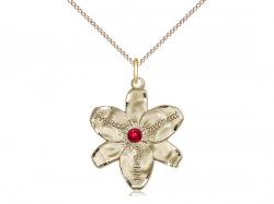  Chastity Neck Medal/Pendant Only w/Ruby Stone For July 