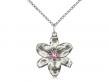  Chastity Neck Medal/Pendant Only w/Rose Stone For October 
