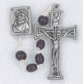  BLACK OVAL WOOD BEADS HANDCRAFTED ROSARY 