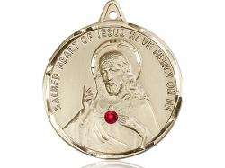  Scapular Neck Medal/Pendant Only w/Red Stone 