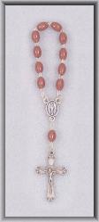  BROWN PLASTIC ONE DECADE ROSARY (6 PC) 